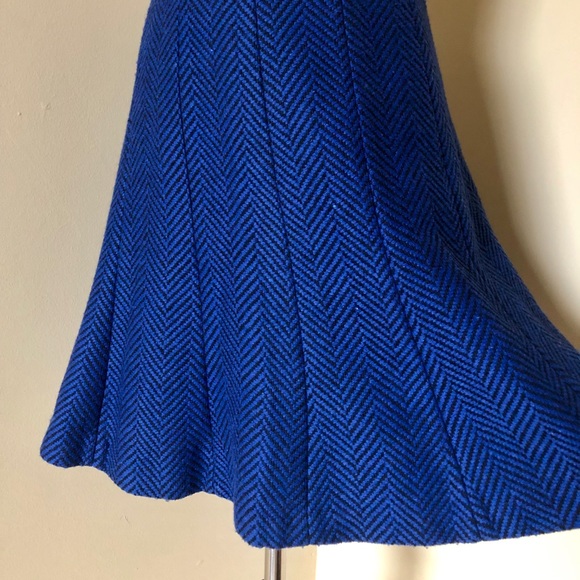 NWT Ann Taylor Blue Black Tweed A-line Skirt 0P - Picture 1 of 6